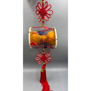 Traditional Korean Percussion Hand Drum Ornament Hanging Decor